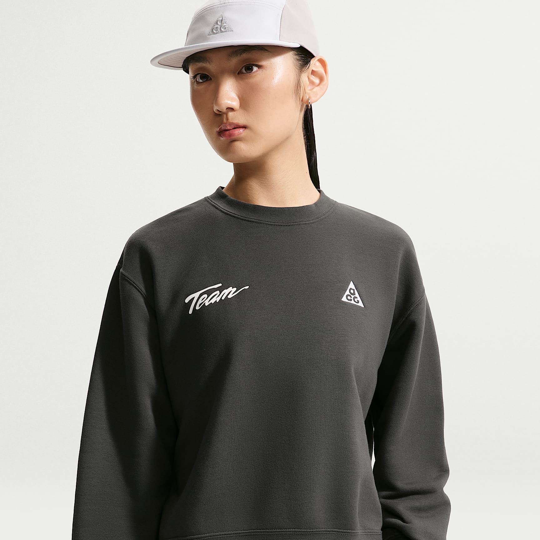 NIKE ACG CREW SWEAT グレー XL スウェット ACG 'Tuff Fleece' Women's Crew-Neck Sweatshirt. Nike ID